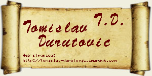 Tomislav Durutović vizit kartica